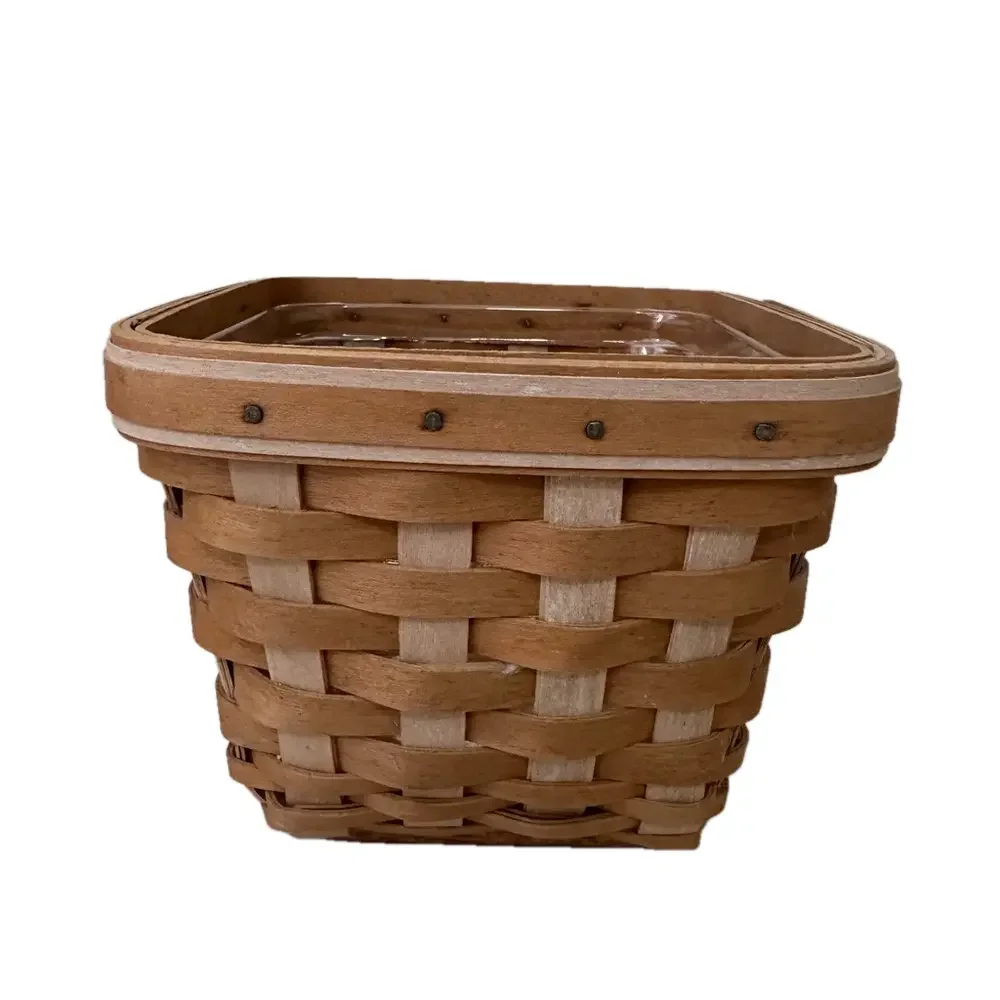 Longaberger Handcrafted Signed Woven Basket 6” x 6” x 4.5” with Liner